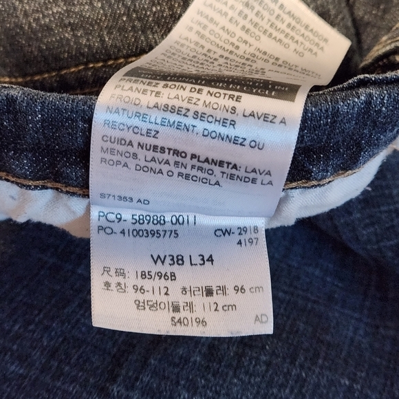 MENS levi straight jeans size 38x34 - Picture 7 of 7